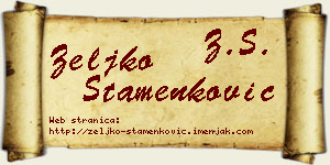 Željko Stamenković vizit kartica